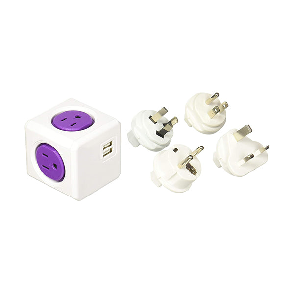 Allocacoc Electronics Accessories Purple / Brand New Allocacoc, PC-1910/USRU4P 1910 Adapter, 4 outlets+2USB