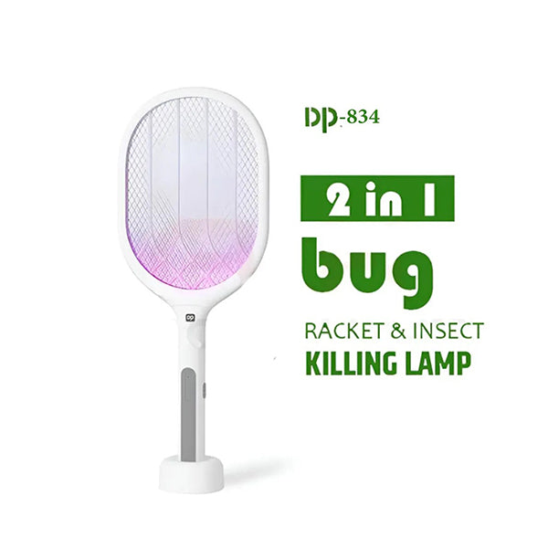 Dp Household Supplies White / Brand New DP 2 in-1 Wireless Charger Fly Mosquito Swatter Racket 834 - 11176