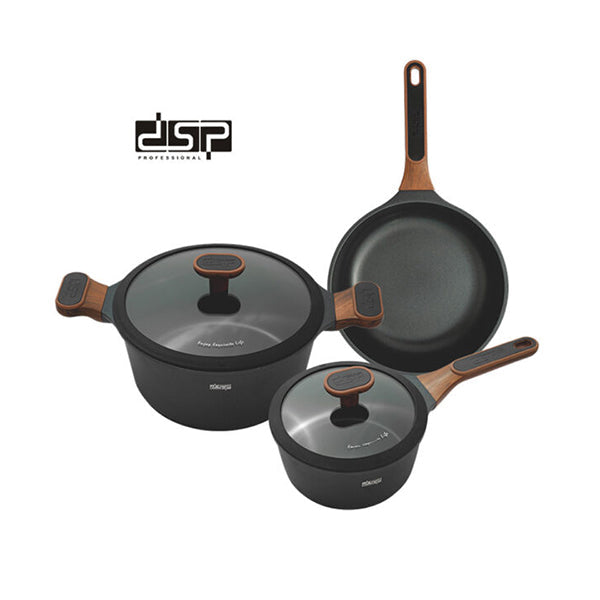 DSP Kitchen & Dining Black / Brand New 5 Pcs DSP Nonstick Multi-cookware Set CA009-S01