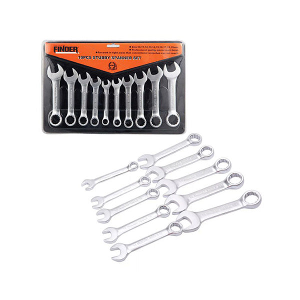Finder Tools Silver / Brand New Finder, 10PCS Stubby Wrench Set - 192029