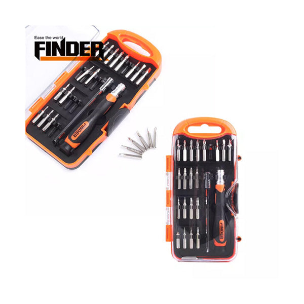 Finder Tools Black Orange / Brand New Finder, 23Pcs Screwdriver And Bits Set - 193225