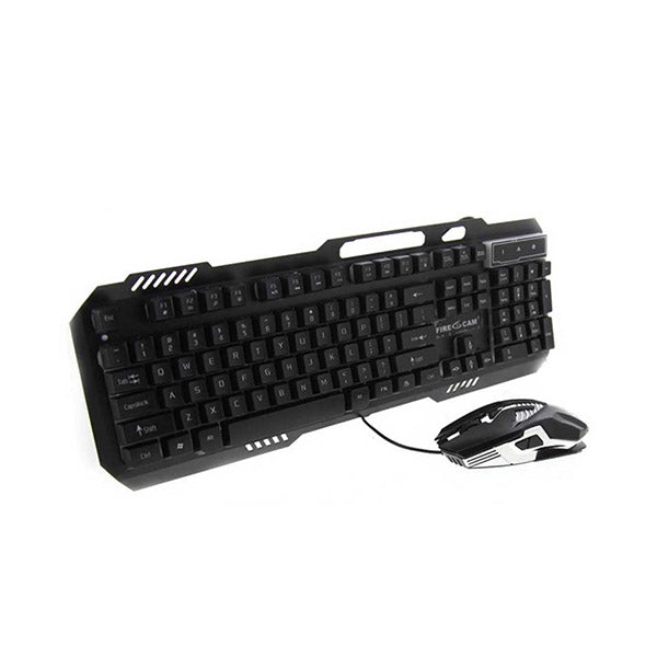 Hay-Tech Electronics Accessories Black / Brand New FIRECAM Gaming BACKLIT USB Keyboard & Mouse Combo KM201