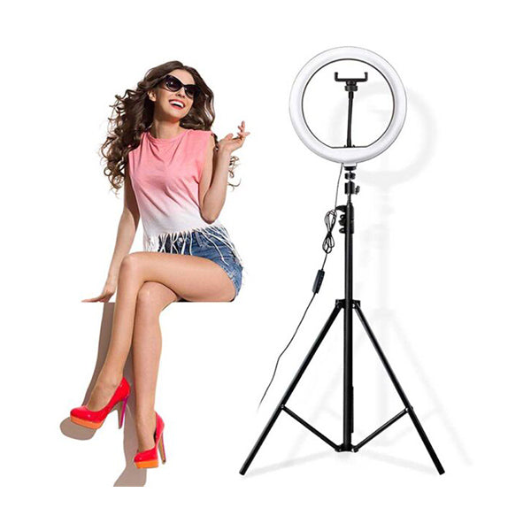 Mobileleb Black / Brand New 26cm Video Live LED Selfie Ring Light With 2.1m Stand