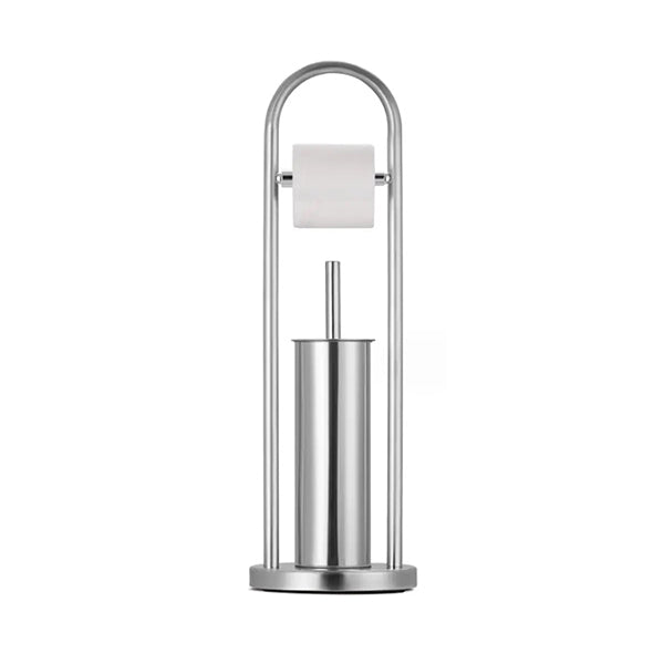 Mobileleb Bathroom Accessories Silver / Brand New Toilet Roll Holder and Brush Holder Steel with Polished Chrome Coating - 12003