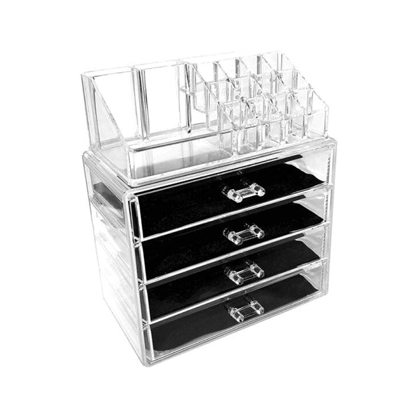Mobileleb Cabinets & Storage Transparent / Brand New Acrylic Cosmetic Organizer, 4 Drawers #3304-2 - 10833