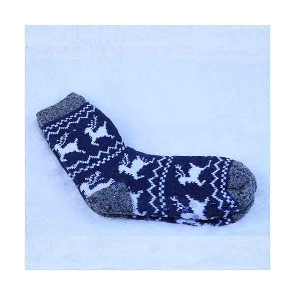 Mobileleb Clothing Men Winter Thermal Fleece Lining Knit Slipper Socks - 97406
