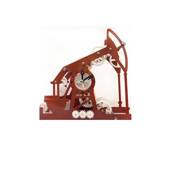 Mobileleb Decor Red / Brand New Batter Powered Automatic Creative Oil Pump Shape Clock, Home Decoration - 10990