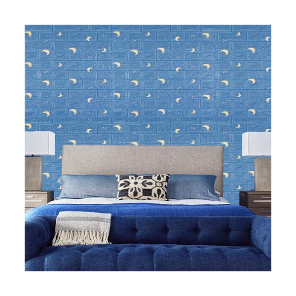 Mobileleb Decor Blue / Brand New Blue Moon, 3D Foam Wall Stickers 77 x 70 x 0.6 cm - 3DWP04