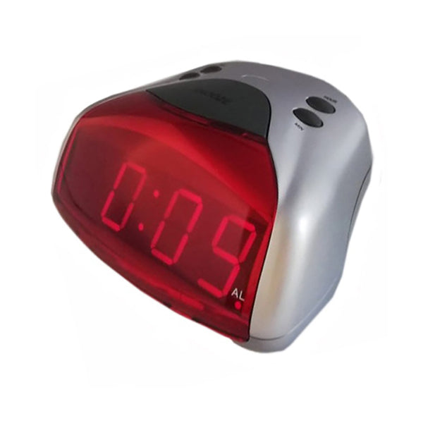 Mobileleb Decor Silver / Brand New LED Digital Alarm Clock Night Light Outlet Powered with Backup Battery - FS229