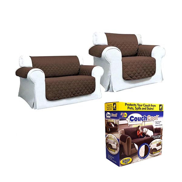 Mobileleb Decor Brown / Brand New / Double Sofa Cover Protector for Kids & Pets, Couch Coat - 93228