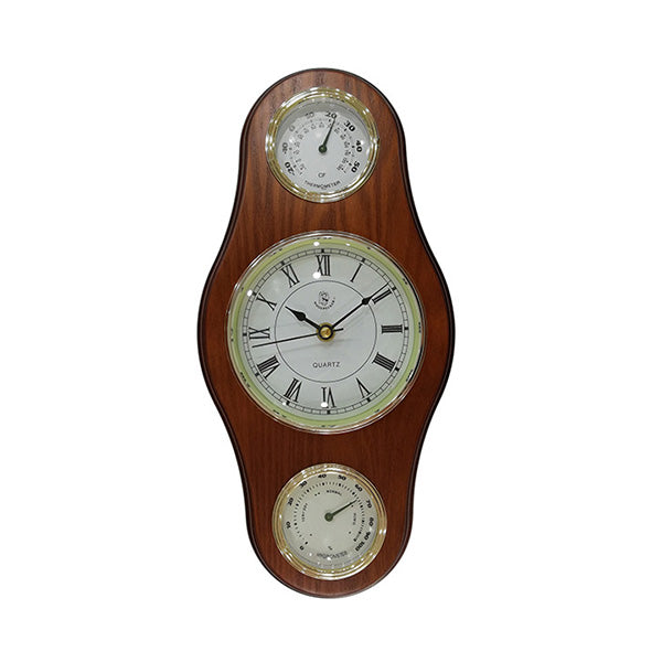 Mobileleb Decor Brown / Brand New Woodpecker Quartz Wall Clock Thermometer Hygrometer 30 x 15 cm - 108