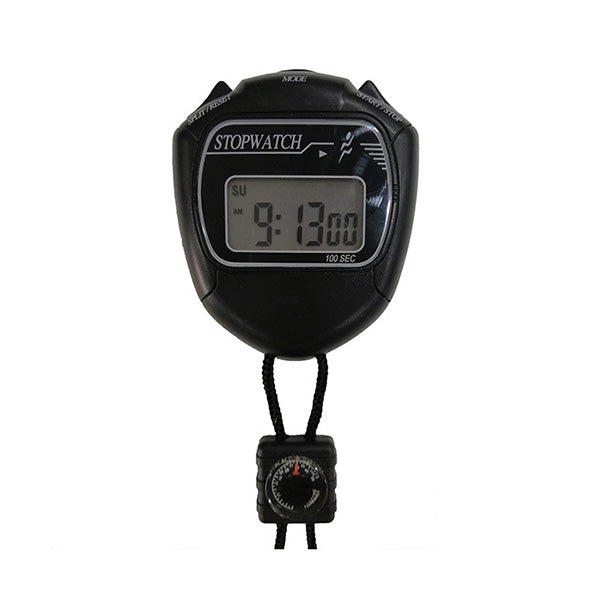 Mobileleb Exercise & Fitness Black / Brand New Sporting Digital Sports Stopwatch Timer with Thermometer Date Time Alarm for Fitness Coaches and Referees - 3366T