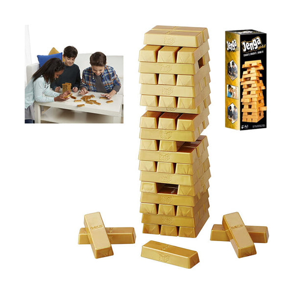 Mobileleb Games Gold / Brand New Jenga Gold, Family Game Toy - 96738