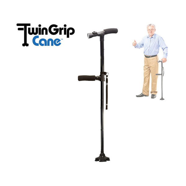 Mobileleb Health Care Black / Brand New Cool Gift, Twin Grip Cane - 86924