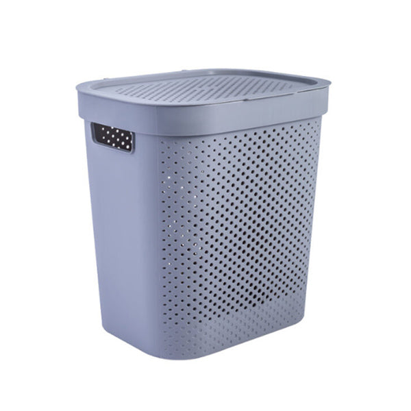 Mobileleb Household Supplies Grey / Brand New Deluxe Plastic Laundry Basket With Lid - Size Small - 96863