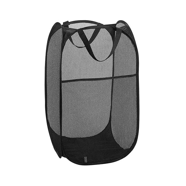 Mobileleb Household Supplies Black / Brand New Laundry Basket with Side Pocket and Handles Size: L36 x W36 x H58Cm - 12107