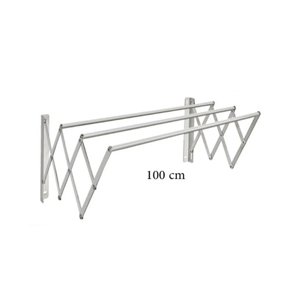Mobileleb Household Supplies Grey / Brand New / 100CM Wall mounted Aluminum Clothes Rack, 3 Thick Rod - 92931, Available in 2 Sizes