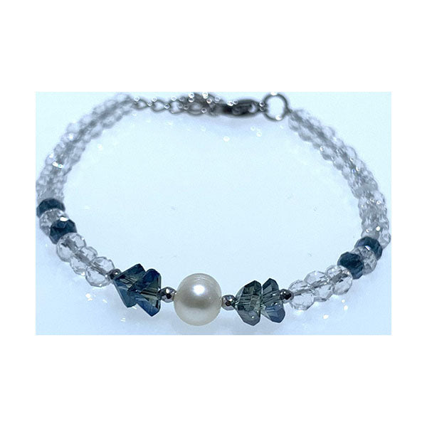 Mobileleb Jewelry Crystal Blue / Brand New Crystal Round Beads Bracelet for Women - CryYE2oiv