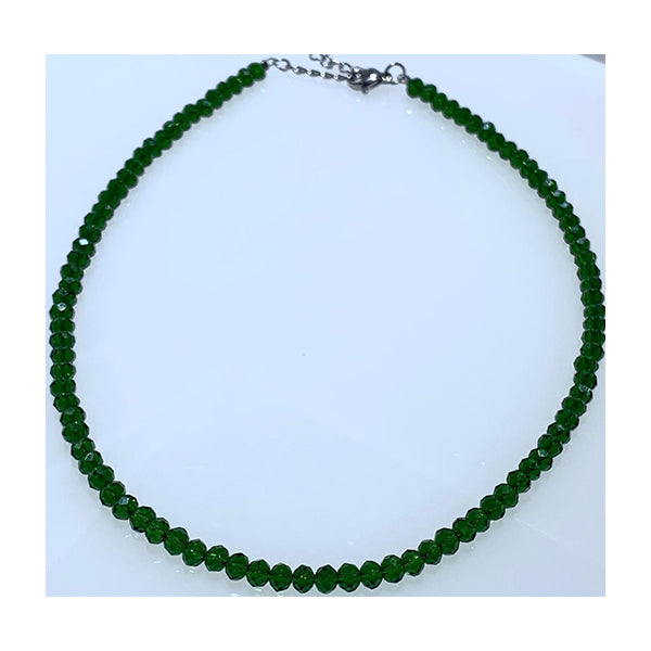 Mobileleb Jewelry Green / Brand New Simple Crystal Round Beads Choker Necklace for Women - SimNocCnM