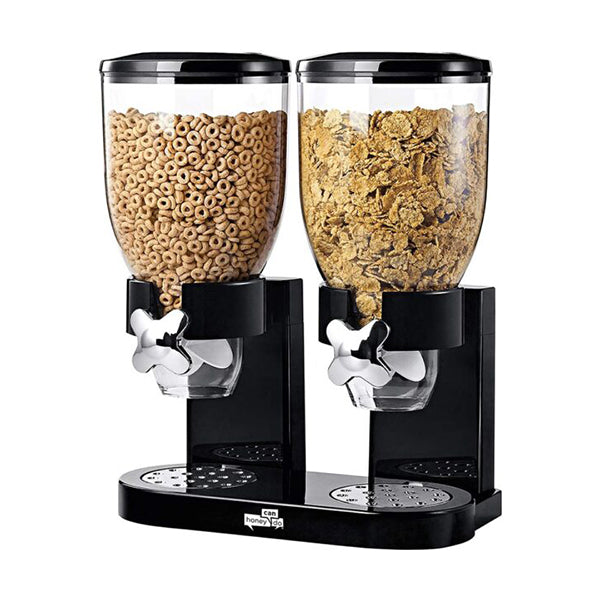 Mobileleb Kitchen & Dining Black / Brand New Cereal & Dry Food Dispenser, Double - 95103