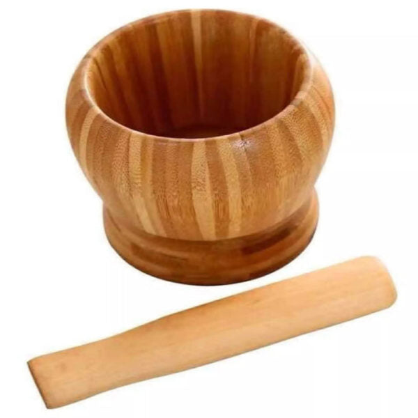 Mobileleb Kitchen & Dining Brown / Brand New Cool Gift Bamboo Pounded Garlic Pot