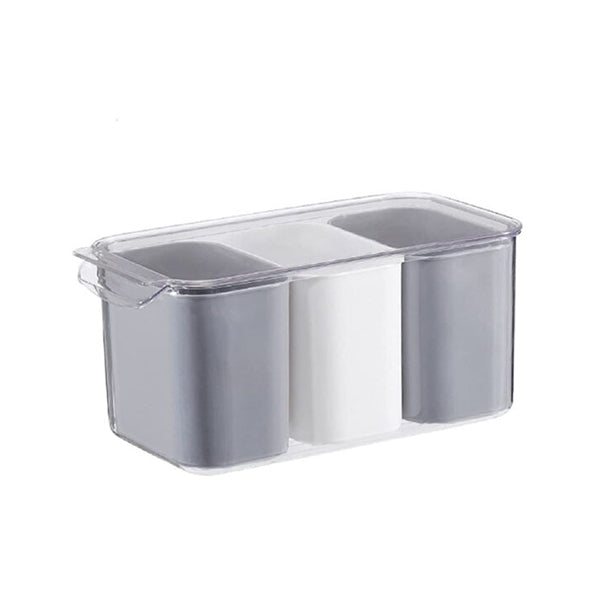 Mobileleb Kitchen & Dining Brand New Fridge Storage Container With 3 Grid, 5500ml, JS-8703 - 97948