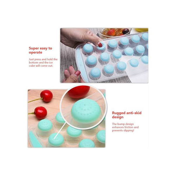 Mobileleb Kitchen & Dining Blue / Brand New Ice Mold Set of 3 Trays, Each Tray Consists of 21 DIY Round Ice Cubes
