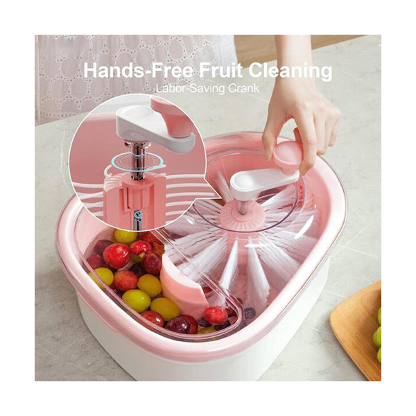 Fruit Cleaner Spinner, Fruit and Vegetable Washing Machine with Brush,  Fruit and Vegetable Cleaner with Colander and Bowl, Fruit Washer Spinner