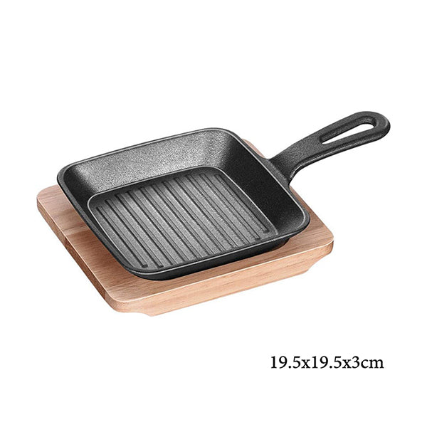 Mobileleb Kitchen & Dining Black / Brand New Unique Steak Pan Cast-Iron Oven Dish - 19.5×19.5x3cm - 10446