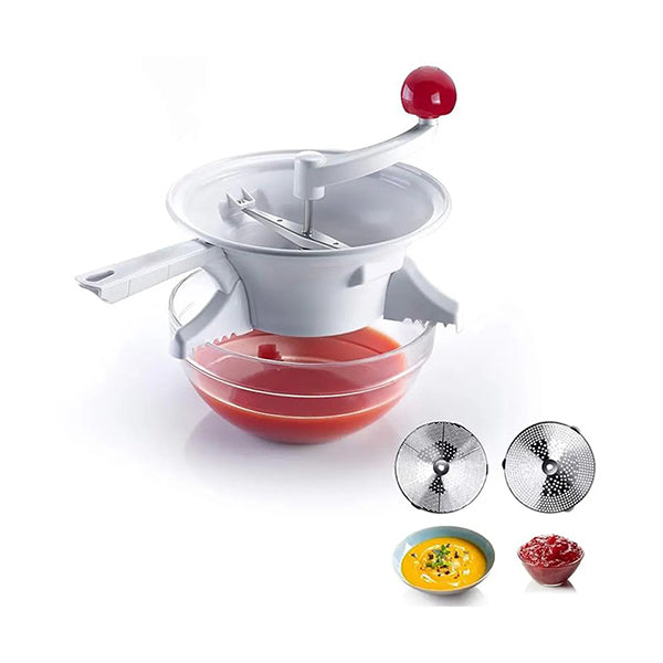 Mobileleb Kitchen & Dining Silver / Brand New Vegetable Mill with Stainless Steel Blades + 3 Discs - 12322