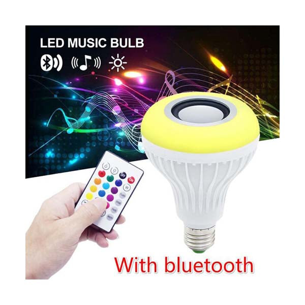 Mobileleb Lighting White / Brand New LED Music Bulb Bluetooth Speaker with Remote - 97111