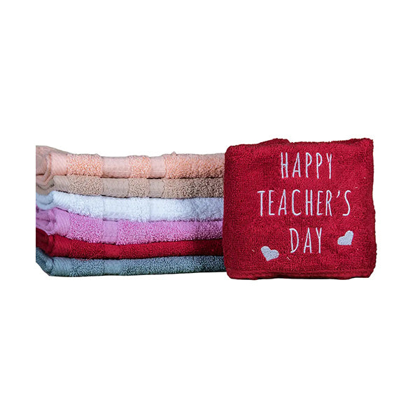 Mobileleb Linens & Bedding Teachers Day Cotton Embroidered Towel 40x60cm - TD-T4