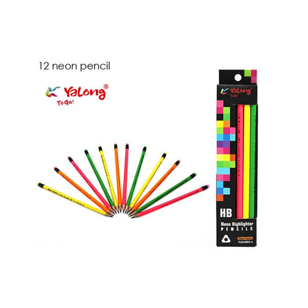 Mobileleb Office Instruments Brand New 12 Neon Pencils, School Set, Suitable for Boys and Girls, Coloring Pencils, Stationery for kids, Back to School - 14377