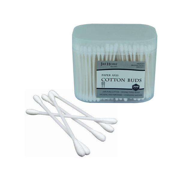 Mobileleb Personal Care White / Brand New J&S Home, Natural Spiral Head Organic Cotton Buds 300Pcs - 98792