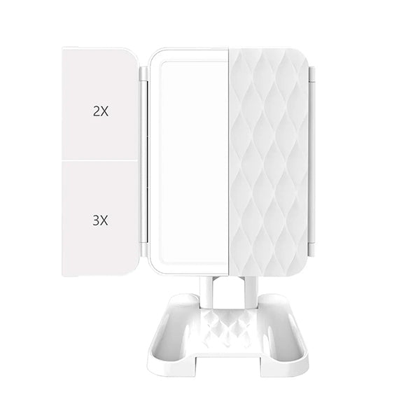 Mobileleb Personal Care White / Brand New Makeup Mirror Trifold with LED light - 11938