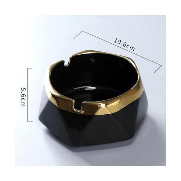 Mobileleb Smoking Accessories Black / Brand New Fashion ceramic ashtray - Size 5.6 x 10.6 cm - 97715
