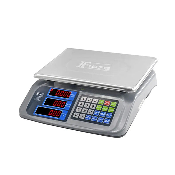 Mobileleb Tools Silver / Brand New FF1976 40KG Stainless Steel Rechargeable Digital Pricing & Weighing Scale with 3-LCD Display 14191-4066F - 12189