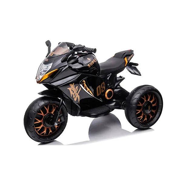 Mobileleb Toys Black / Brand New Kids Ride on Motorcycle, with Training Wheels, Head Light, Music - 1688