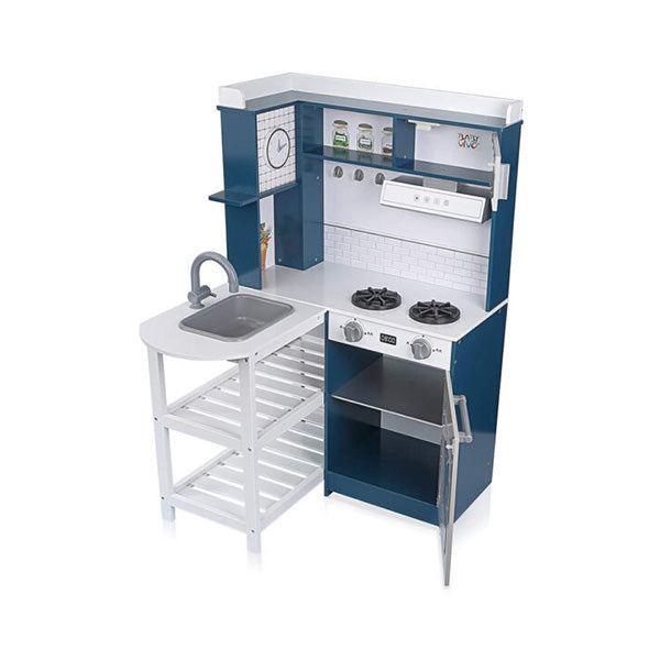 Mobileleb Toys Navy / Brand New Wooden Pretend Large interactive kitchen for Kids, Included Accessories - 95426