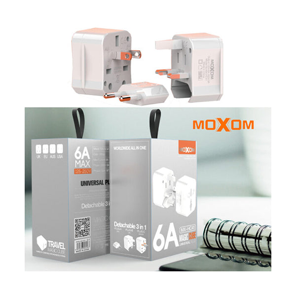 Moxom Electronics Accessories White / Brand New Moxom MX-HC41 6A Magic Cube Universal Plug - MX-HC41