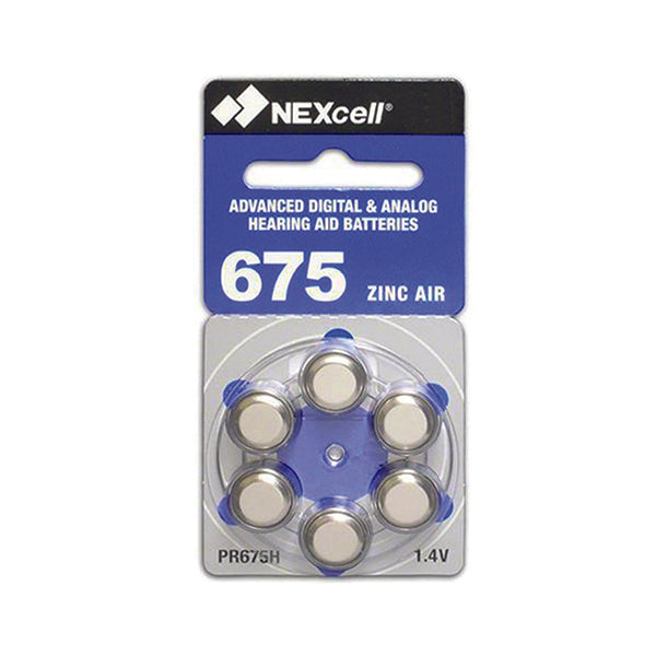 Nexcell Electronics Accessories Silver / Brand New Nexcell Hearing Aid Battery 1.45 Volt Pack of 6 - A675 - B29