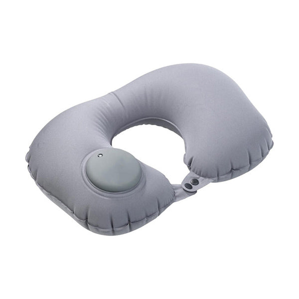 PMF Personal Care Grey / Brand New PMF U-Shaped Travel Neck Pillow, Integrated Air Pump