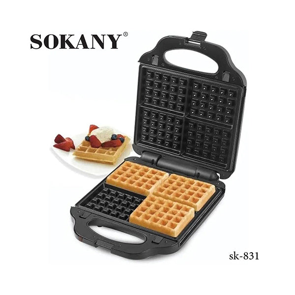 Sokany Kitchen & Dining Black / Brand New Sokany, Large Waffle Maker 1400W - SK-831