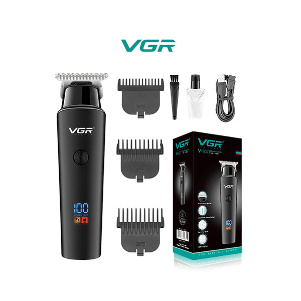 Vgr Personal Care VGR Professional Cordless Rechargeable Hair Trimmer with USB Charging Cable, LED Display, Stainless steel blades, 3 Guide Combs for men Runtime: 500 minutes, 2000 mAh Li-ion Battery