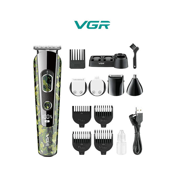 Vgr Personal Care VGR V-102 Camouflage Professional Grooming & Body Kit with Cord & Cordless Multipurpose Hair Clipper, Runtime: 150 min, Trimmer for Men