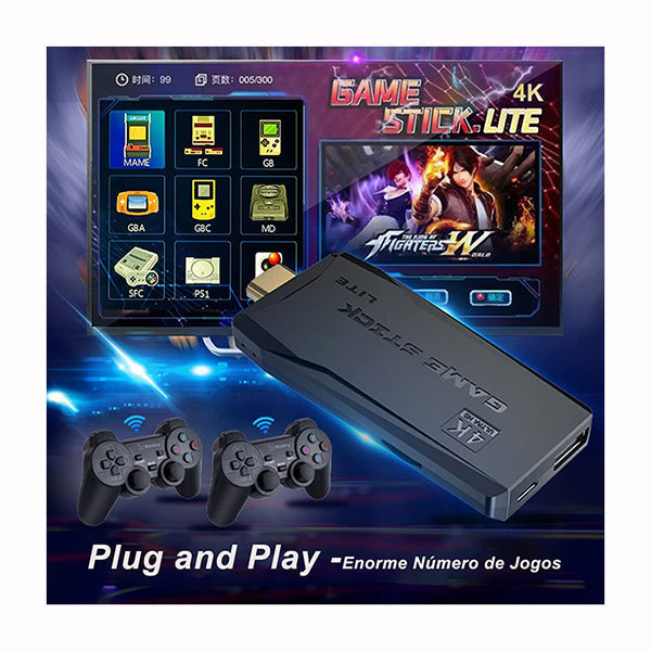 4K HD Game Stick Retro Video Game Console 10000 Games+2X Wireless  Controller
