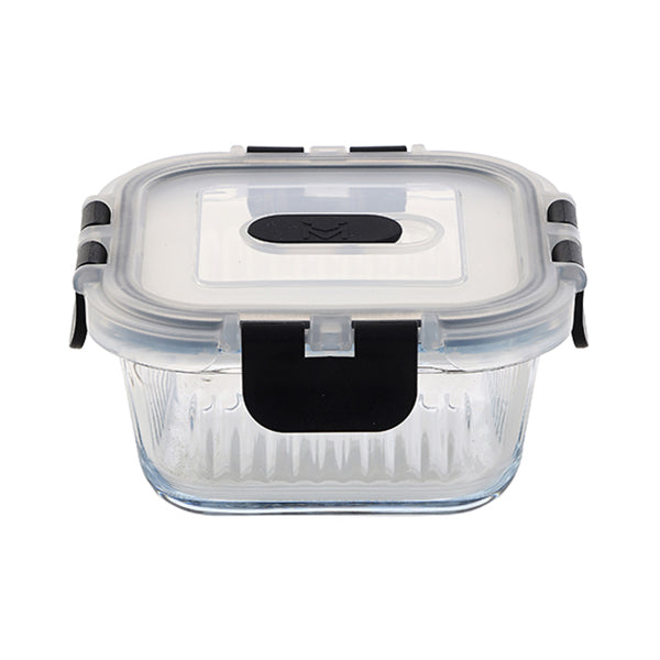 MasterPro 4 Square Food Container 320Ml High Borosilicate Glass Foodies - BGMP-567