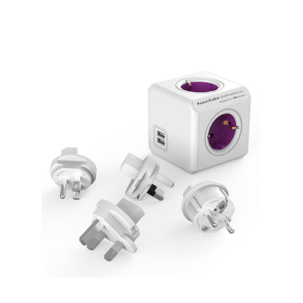 Allocacoc Electronics Accessories Purple / Brand New Allocacoc, PowerCube, Rewirable USB 3x Plug + IEC Cable