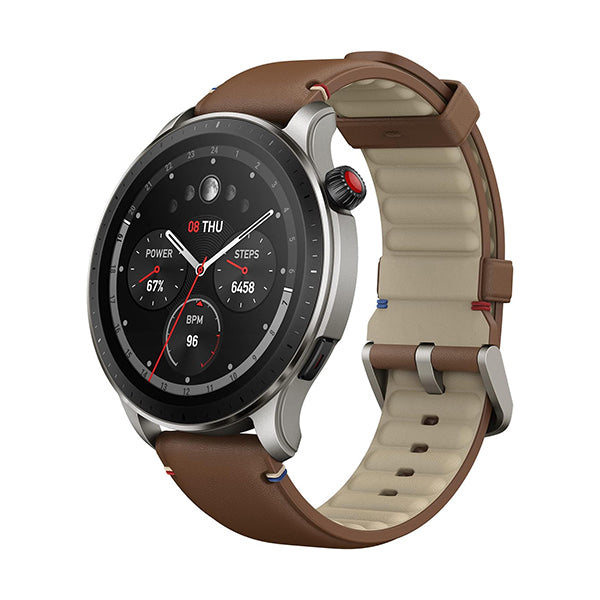 Amazfit Jewelry Vintage Brown Leather / Brand New / 1 Year Amazfit GTR 4 Smart Watch for Men Android iPhone, Dual-Band GPS, Alexa Built-in, Bluetooth Calls, 150+ Sports Modes, 1.43”AMOLED Display + Official Warranty