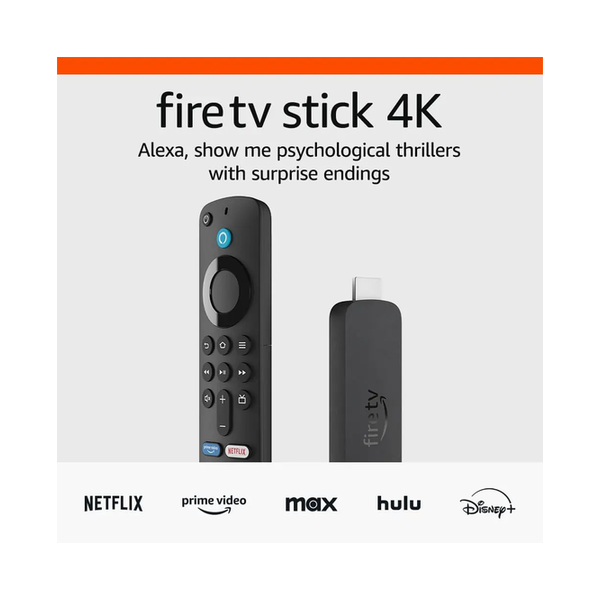 Amazon Video Black / Brand New / 1 Year Amazon Fire TV Stick 4K streaming device with Alexa Voice Remote (includes TV controls) | Dolby Vision, 2nd Generation